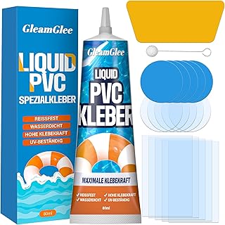 Luftmatratze Reparaturset – Extra starker PVC Kleber & Flicken, 100% Wasserdicht – Für Pool, Wasserbett, Whirlpool, Schlauchboot & Kajak – Patch Kit für Air Mattresses, 80 ml