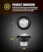 Vista 5 de Partsam 10 unidades de luz LED redonda de doble color de 3/4 pulgadas, color ámbar a blanco, luz lateral auxiliar de luz lateral, aprobadas por DOT