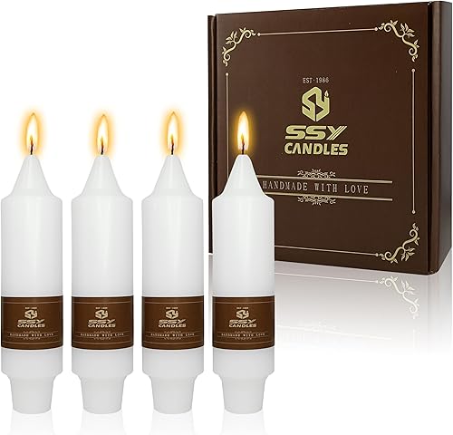 Velas de hechizo blanco de 5 pulgadas, velas cortas cónicas de vigilia, velas de campanilla, 4 unidades para oración y meditación de fe religiosa