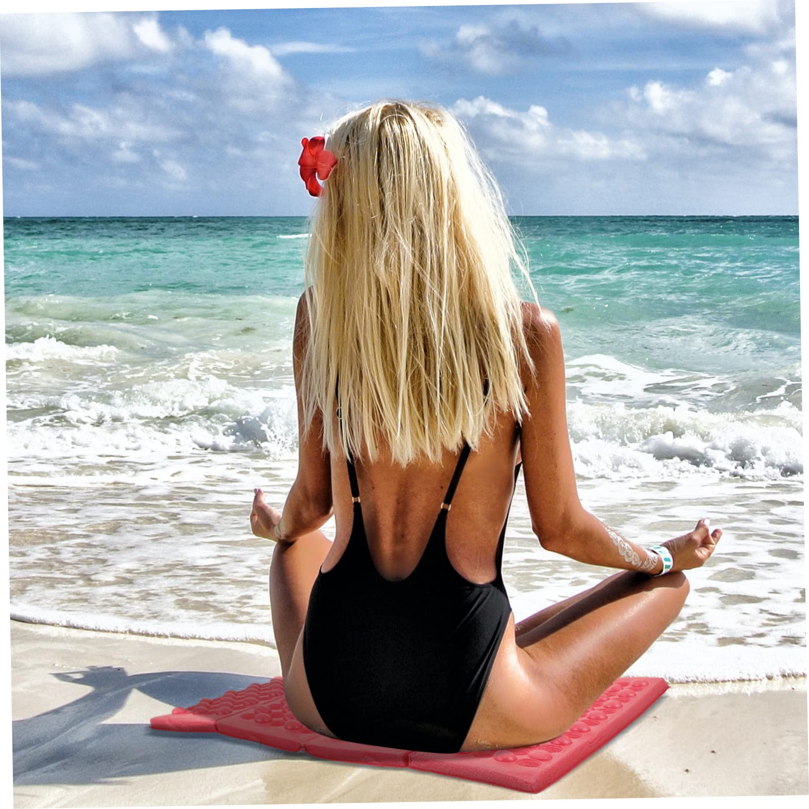 BRIGHTFUFU 2pcs Camping Cushion Mat Portable Folding Seat Pad for Picnics Beach Hiking and Outdoor Events Comfortable Xpe Design for Versatile Use