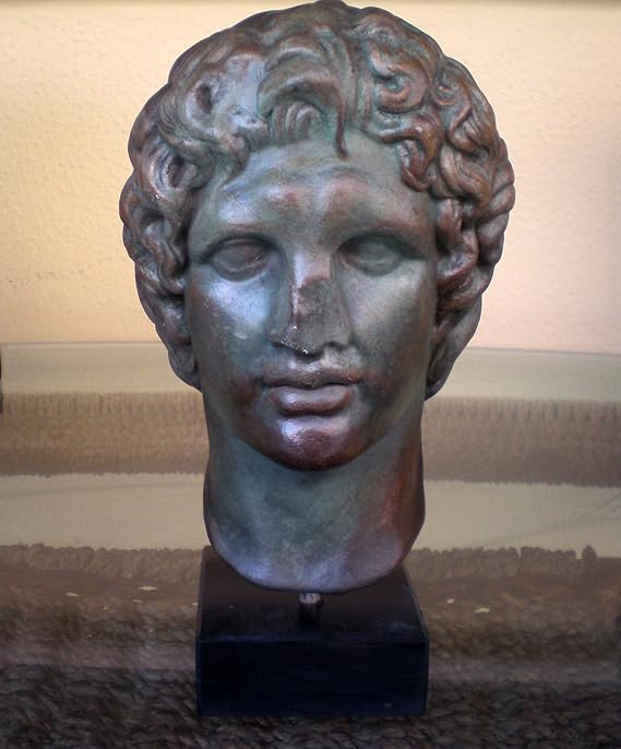 Estia Creations Alexander The Great Macedonian Bust- King of Vergina - Bronze Effect