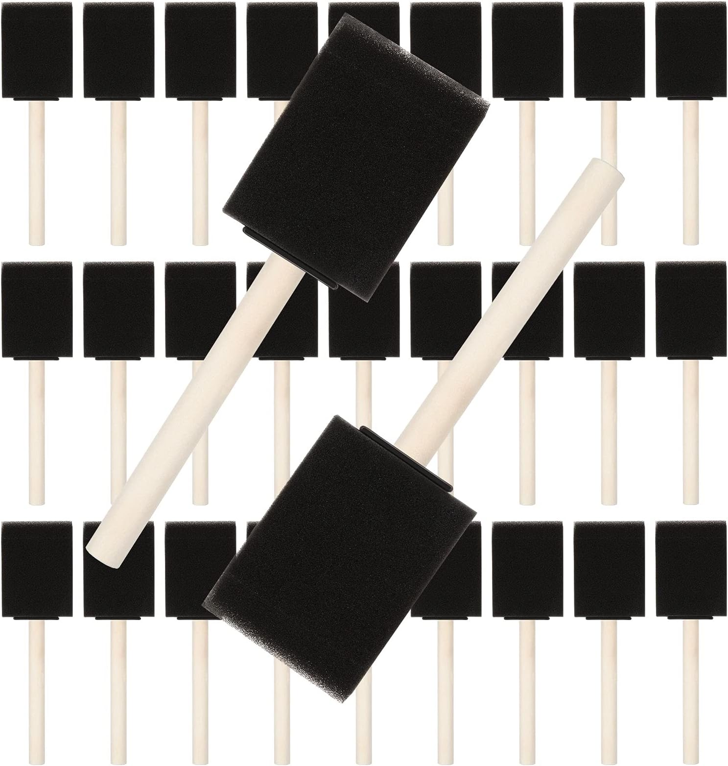 100 Pack 2 inch Foam Brush Bulk Foam Paint Brushes Foam Sponge Brush with Wood