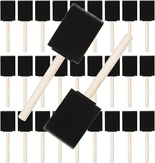 100 Pack 2 inch Foam Brush Sponge Wood Handle Paint Brush Foam Sponge Br...
