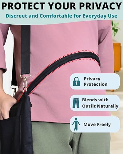 Miniatura 2 de Cubierta de tubo de catéter, paquete de 2 fundas de tubo Foley con cremallera, cubierta de manguera de catéter discreta, funda de repuesto para