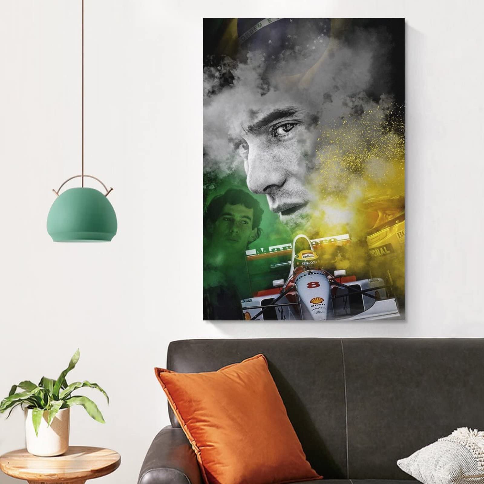 Poster Ayrton Senna 30x45 Cm – Stampa Su Tela Vintage Per Decorazione Parete, Senza Cornice