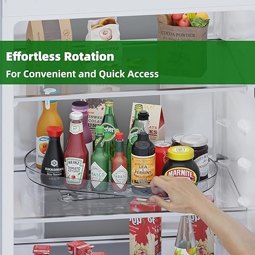 Miniatura 3 de Lazy Susan - Organizador para refrigerador y gabinete, 15.75 x 11 pulgadas, plato giratorio expandible Casacasa seguro y antideslizante para una