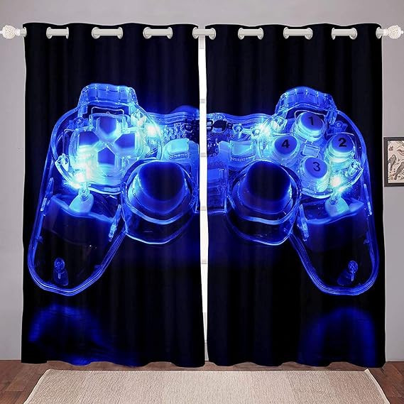 Erosebridal Gaming Curtains, Games Window Curtains 42"x63",2 Panels