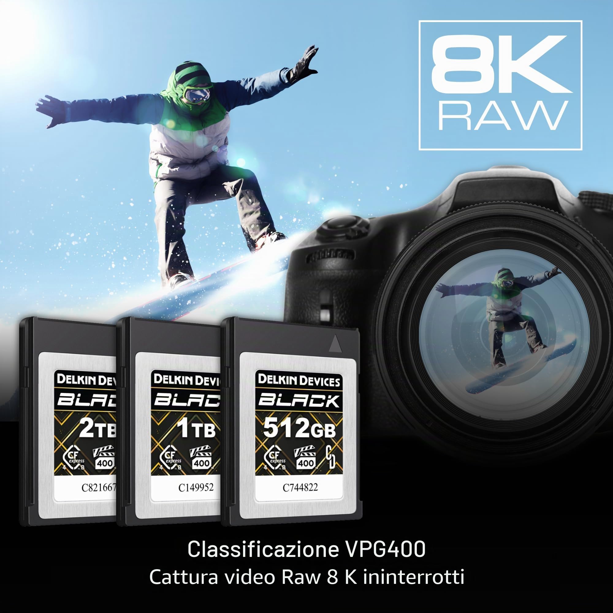 Delkin Devices Scheda di memoria CFexpress™ Type B 4.0 VPG400 da 512 GB, ad alta velocità, per fotografia professionale e videografia (512 GB)