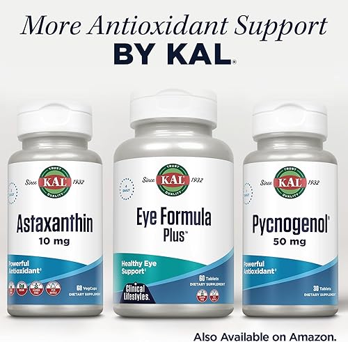 Miniatura 6 de KAL Fórmula para ojos Plus, suplementos para el cuidado de los ojos y la visión para adultos, con vitaminas oculares luteína y zeaxantina, más