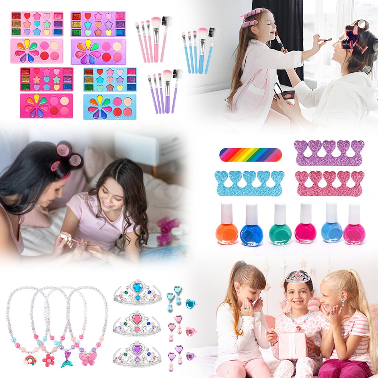 Trucco lavabile per piccole ragazze, giocattoli di trucco lavabili per | genuino set di trucco lavabile cosmetico – kit di vestire, kit di trucco per tutti-piccoli Natale e