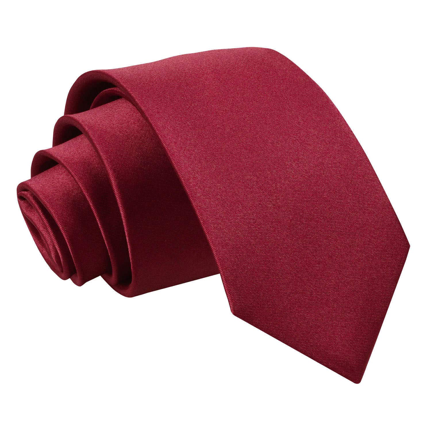 DQT Boys Plain Satin Tie Necktie 7-12 Years - Wedding Pageboy Formal - Burgundy