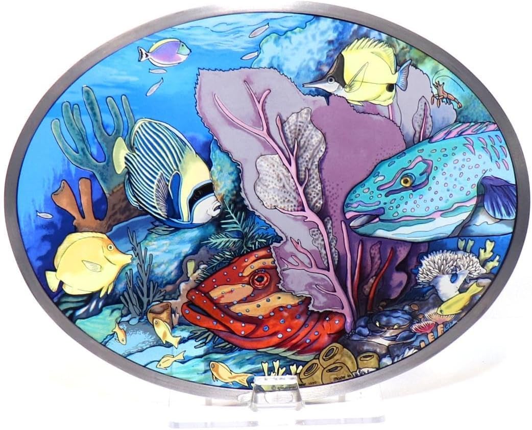 海と熱帯魚 ヴィンテージ ステンドグラス フィッシュ オーシャン