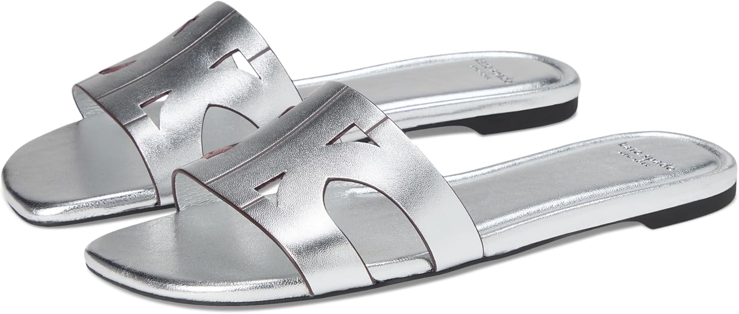 kate spade new york Duo Slide Sandal, Silver, 5