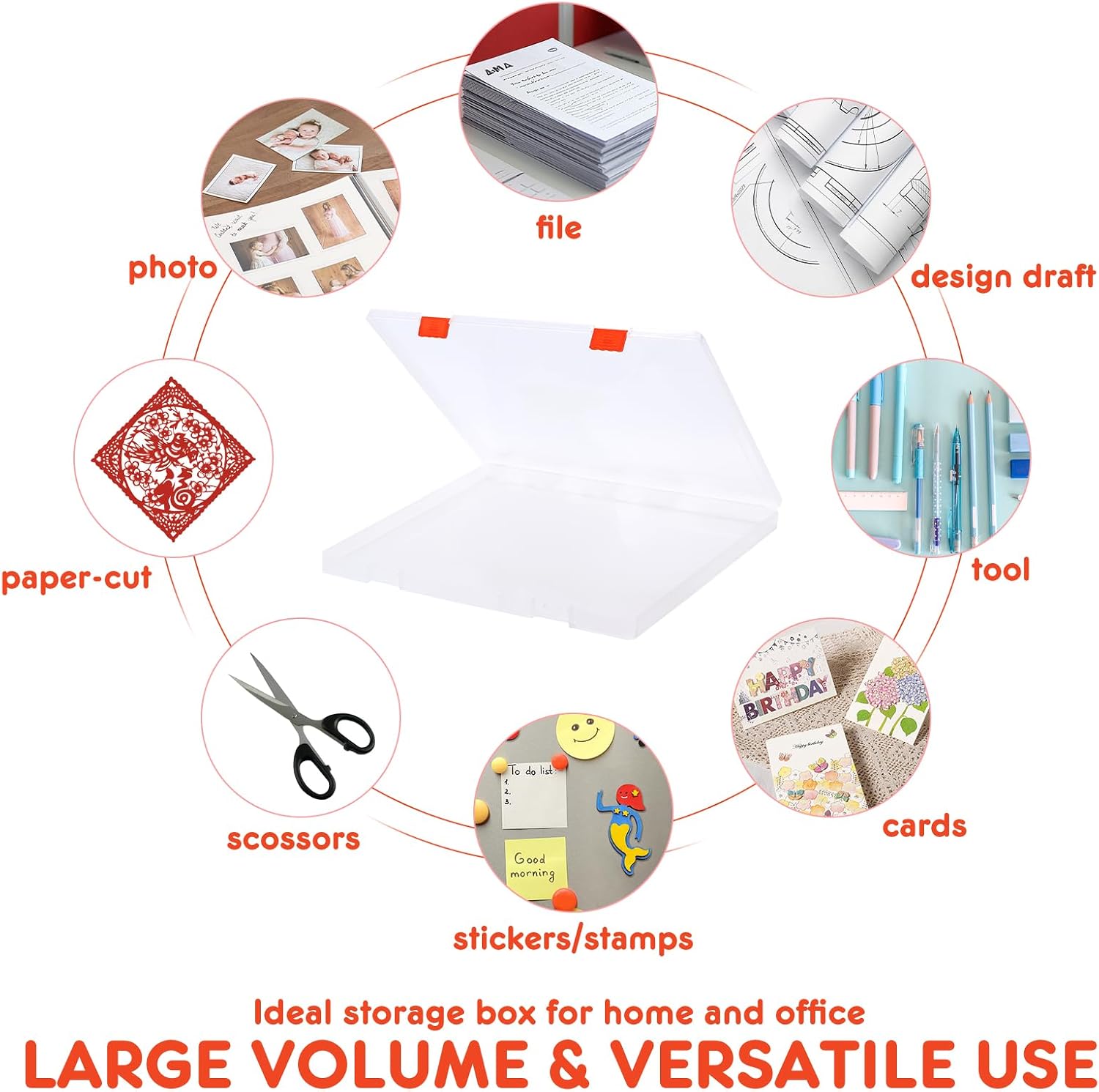 QINGQIUYIDA 3PCS Craft Paper Storage Organizer, 12x12 Scrapbook Paper Storage Box with Lid, Scrapbook Storage for Cardstock, Vinyl, Craft Supplies and Scrapbooking Storage, Portable Paper Organizer