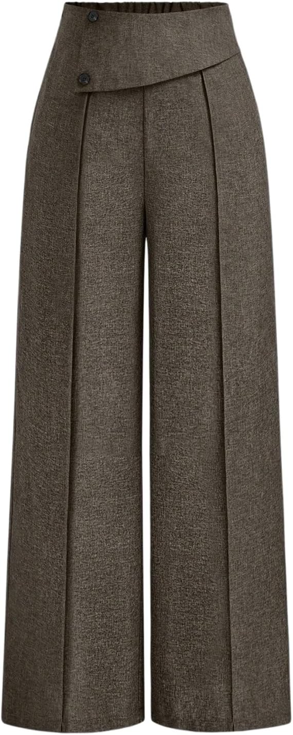 SOLY HUX Women's Plus Size Spring Elastic High Waisted Dress Pants Business Casual Work Office Trousers