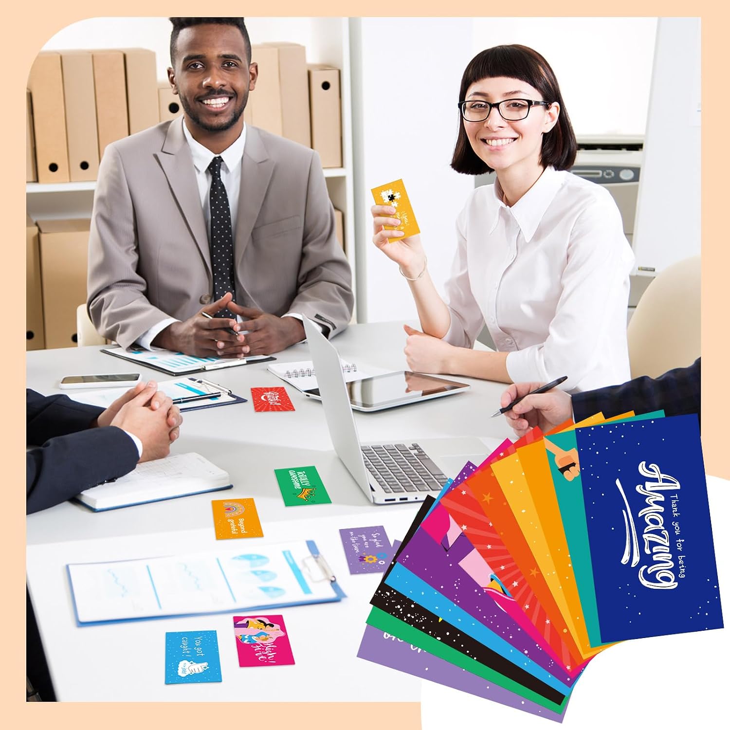 Yeaqee Employee Appreciation Cards Kudos Notes Motivational Blank,Classic image 4