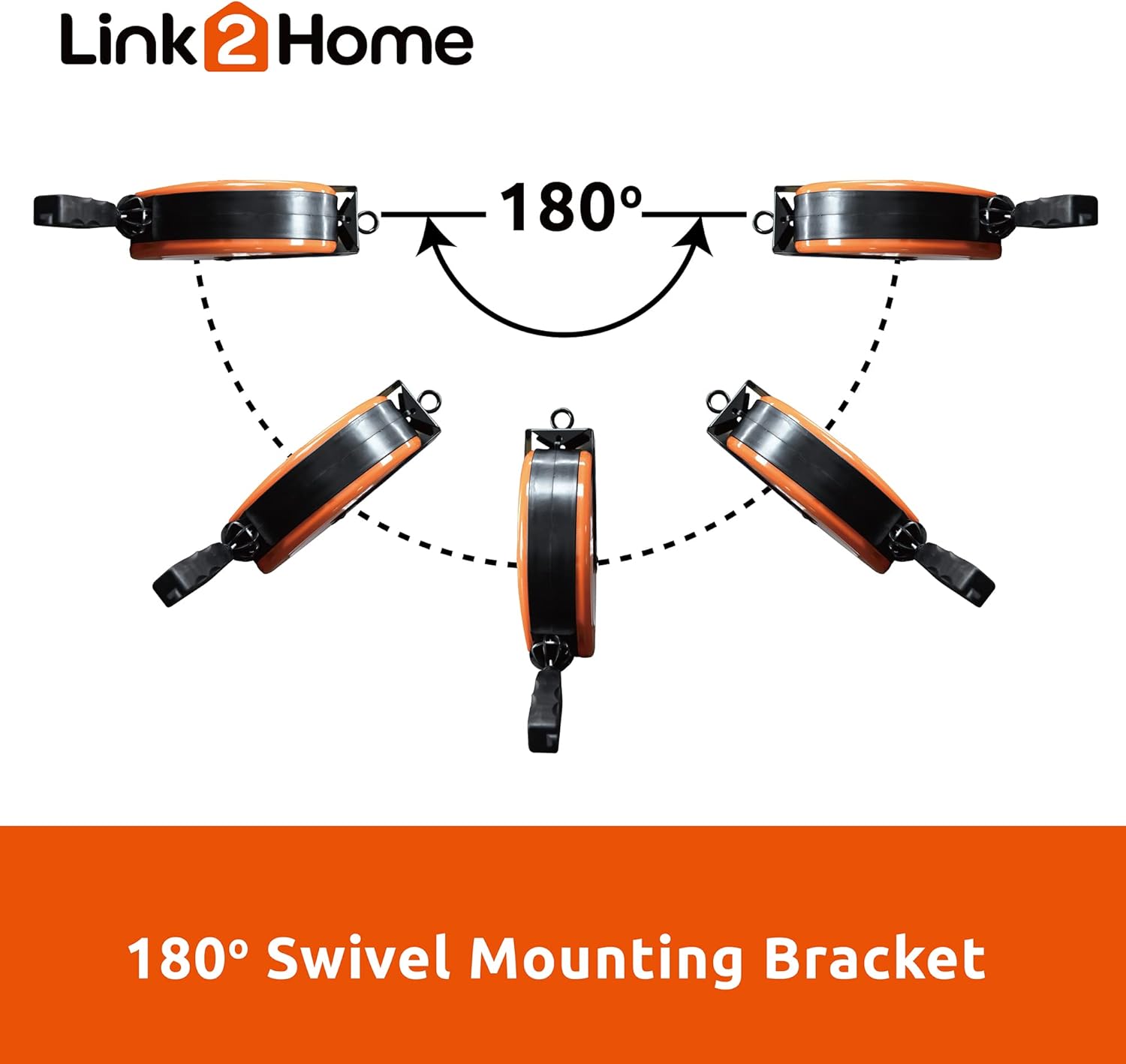 Link2Home 30 Ft Retractable Extension Cord Reel with 3 Outlets, Ceiling or Wall Mountable, 16/3 SJTW Cable, Circuit Breaker, Metal Mounting Plate and Hardware for Garage or Workshop