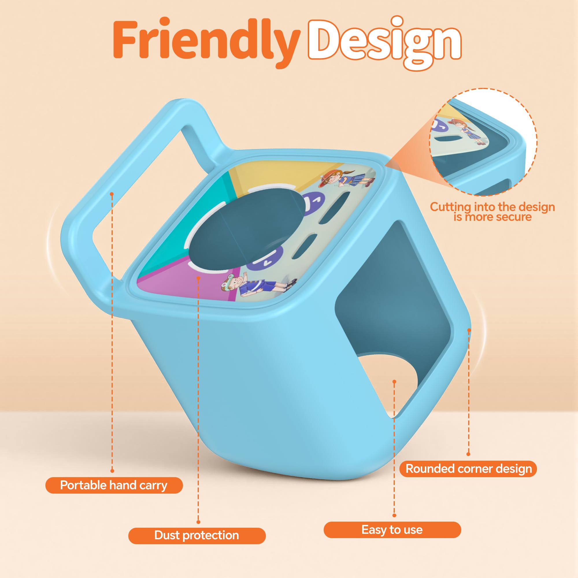 Funda protectora de silicona para reproductor de audio Toniebox 2, funda de silicona antideslizante a prueba de golpes con asa, cubierta suave de fácil agarre, funda duradera fácil de limpiar (azul)