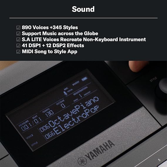 YAMAHA PSR-E583 Keyboard – Modern Performance Keyboard Highly Expressive with 61 Touch-Sensitive Keys, 890 Voices, 345 Styles, Modulation Wheel and High-Output Speakers – Black