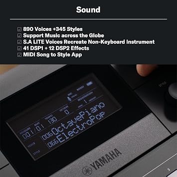 YAMAHA PSR-E583 Keyboard – Modern Performance Keyboard Highly Expressive with 61 Touch-Sensitive Keys, 890 Voices, 345 Styles, Modulation Wheel and High-Output Speakers – Black