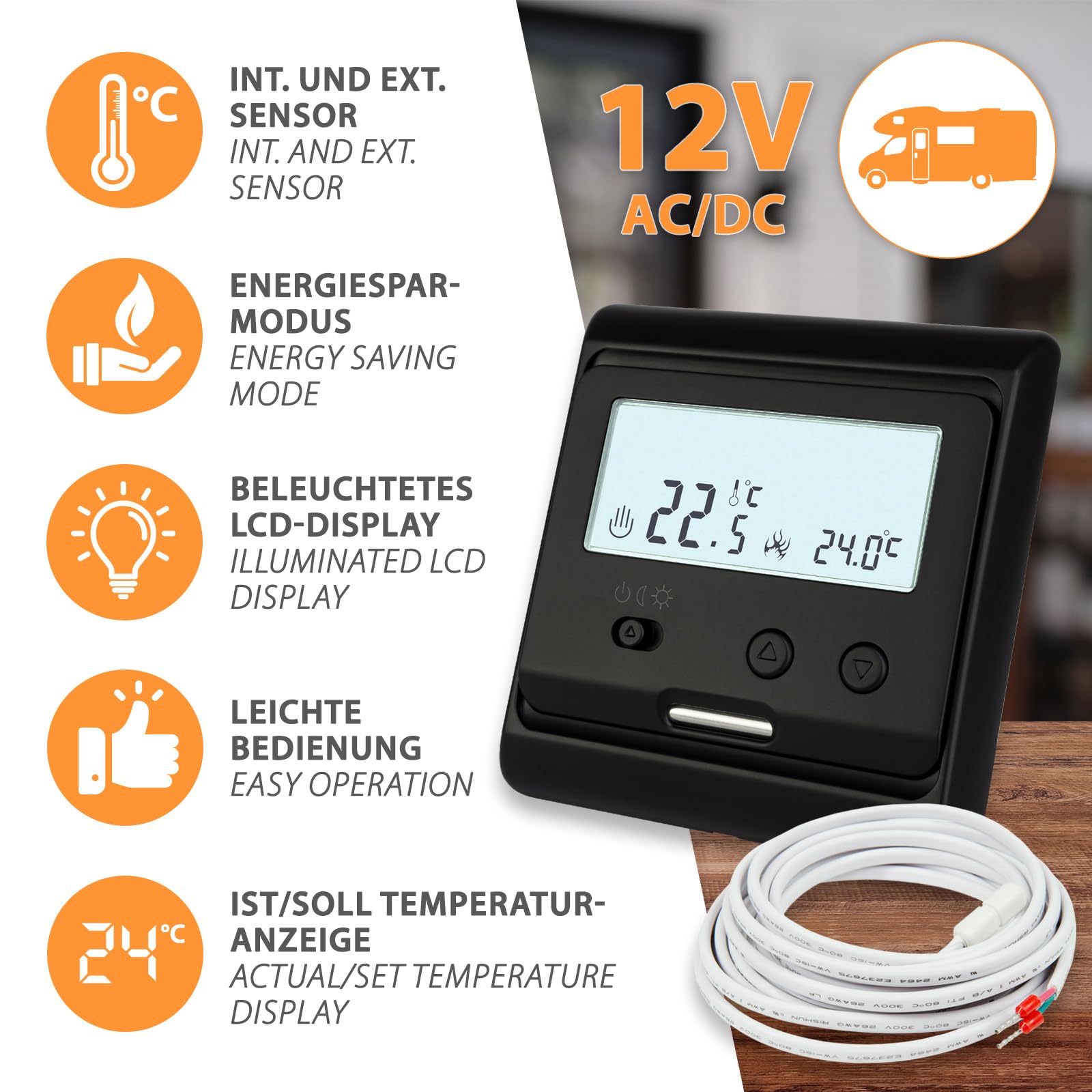 12-woltowa elektryczna podłogowa ogrzewaczka 2,0 metra z termostatem do regulacji temperatury podłóg w przyczepach kempingowych, kamprach, przyczepach samochodowych, nie uważać za ogrzewanie skóry