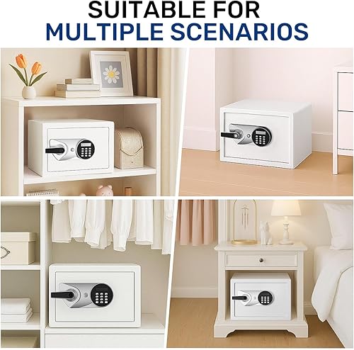 Miniatura 8 de BlackSmith Caja fuerte biométrica de seguridad digital para el hogar de 1.0 Cub con pantalla LCD, sistema de alarma doble, modo de silencio, acceso