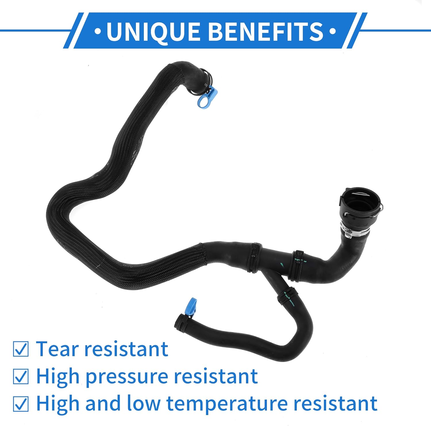 1 Pc Radiator Hose for Land Rover Range Rover Evoque 2.0L 2014-2017 Good Sealing Rubber Black Lower Heater Hose