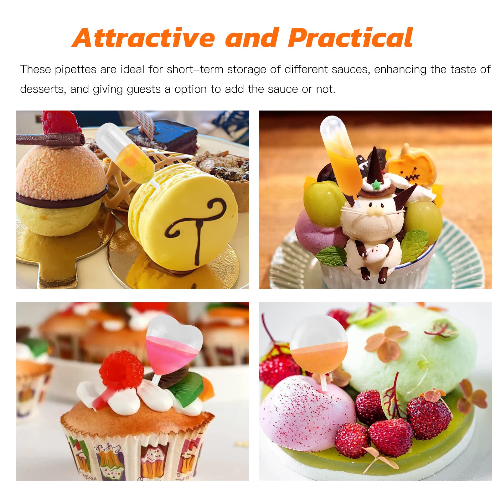 150 Contagocce USA E Getta 4ml - Per Dolci, Cocktail, Oli Essenziali, Forme Rotonda/Cilindrico/Cuore - Foto 4