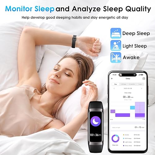 Miniatura 3 de Monitor de actividad física, frecuencia cardíaca 247, oxígeno en sangre, presión arterial, monitor de temperatura corporal, rastreador de calorías