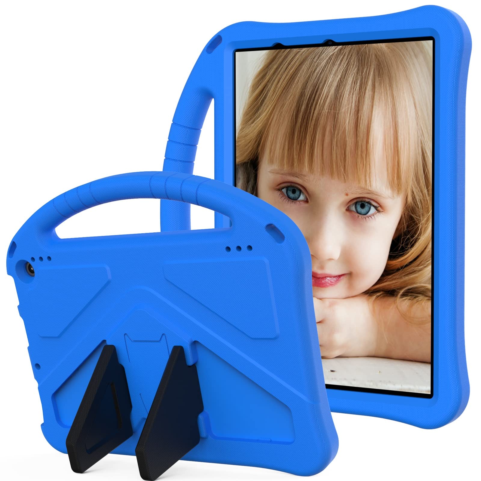 Pokrywa tabletu Dla dzieci dla Kindle Fire HD10 2021. Sprawa, dla ognia Kindle HD 10. Plus 2021 Case, dla dzieci Eva Shockproof Lightweight Dropproof Stand Tablet Case Strona główna tabletu(Blu)