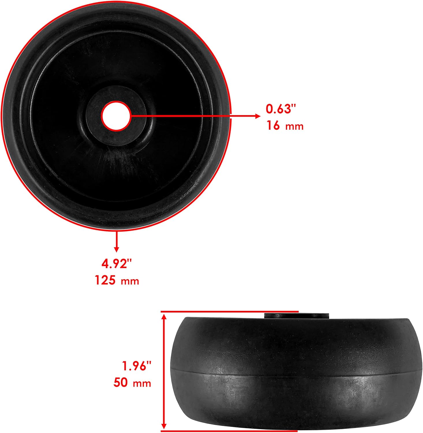 Caltric 4 Deck Wheel Compatible with John Deere E150 E160 E170 E180 G100 G110 GX-10168