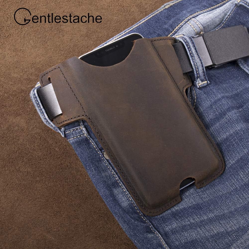 Gentlestache Leather Cell Phone Holster for Belt - Leather Phone Case for iPhone 12, 12 Pro Max, 11 Pro Max, XS Max, 8 Plus, Galaxy S20 - Image 4