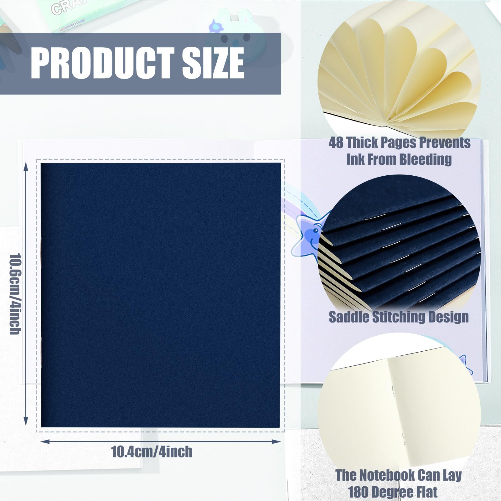 Thenshop 150 mini cuadernos a granel pequeños bloc de notas de bolsillo para niños, diarios en blanco de 4 x 4 pulgadas, bonitos blocs de notas coloridos para niños, estudiantes, viajeros, 24 hojas