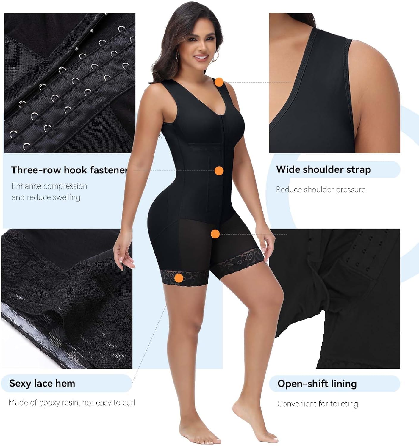 SHAPSHE Fajas Colombianas Shapewear for Women Tummy Control Post Surgery Full Body Shaper Butt Lifter Tummy Tuck Compression Garment Postpartum Girdle - Image 2