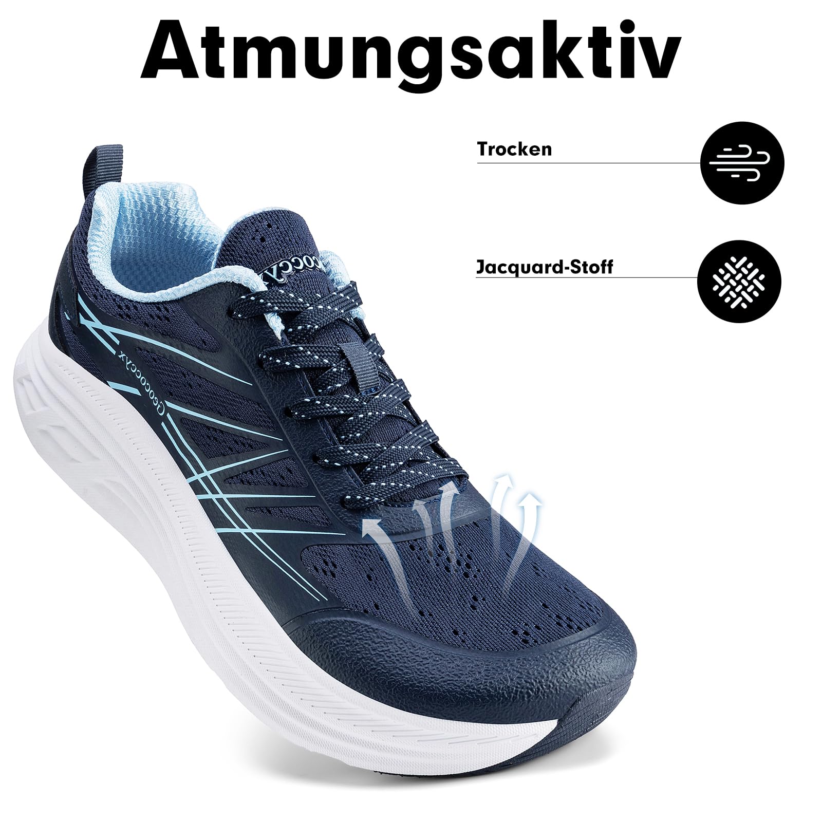 Herren Sportschuhe Breite Zehenbox Dämpfung 39-46 EU | Sneaker, Laufschuhe, Walkingschuhe, Männer, Atmungsaktiv, Rutschfest