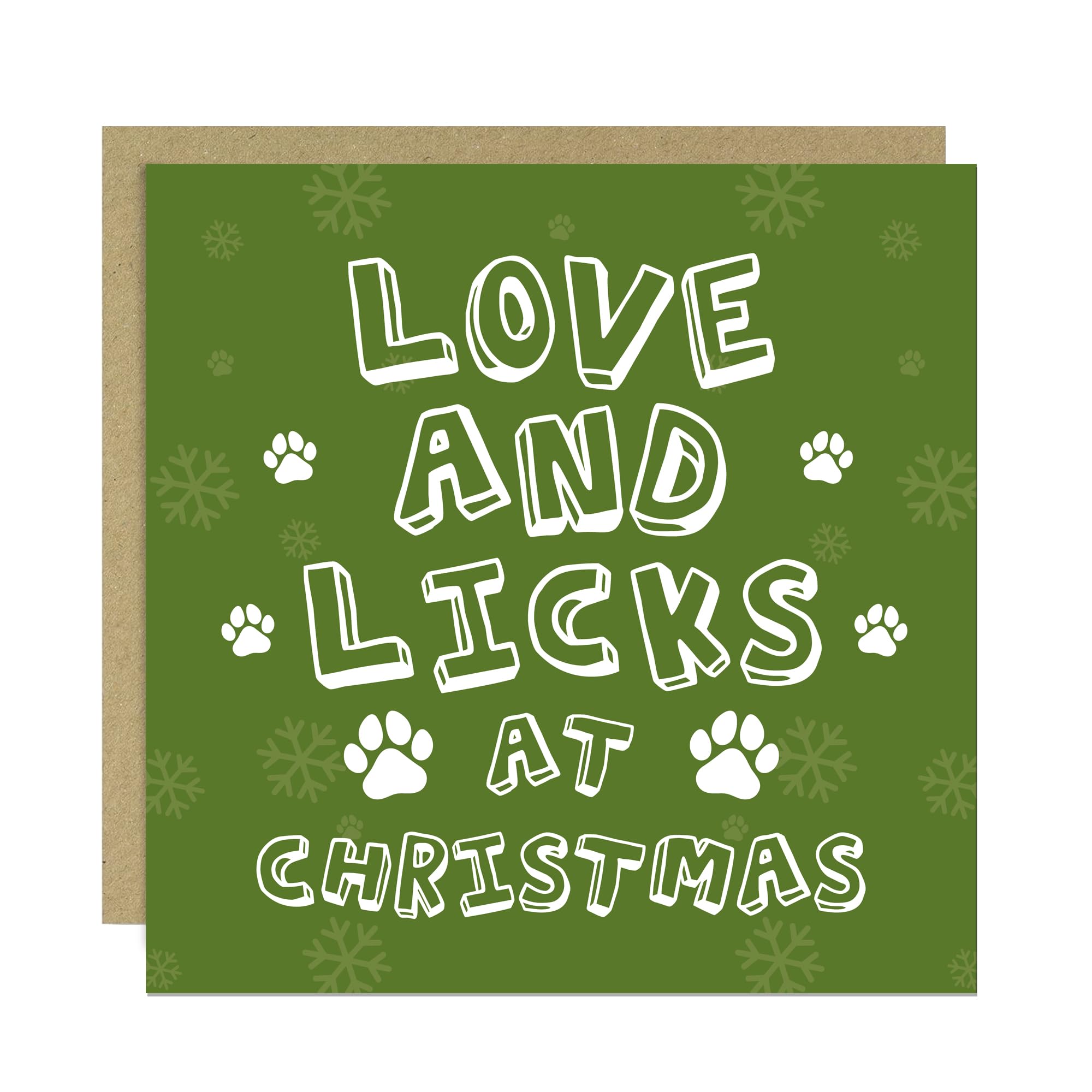 RED OCEAN Funny Christmas Card From The Dog Love And Licks At Christmas Greetings Card With Envelope Joke From Dog Puppy Owner