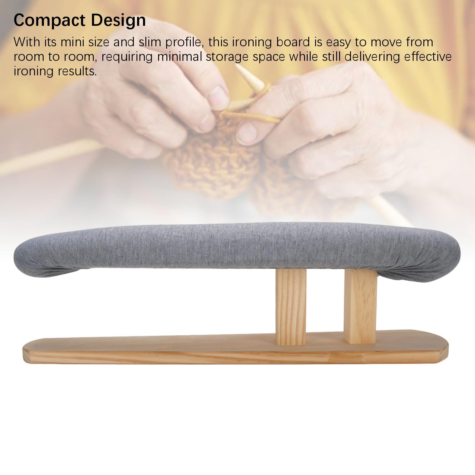 Tablero de Planchado de Mesa, Tablero de Planchado Pequeño Acolchado con Base de Madera, Tablas de Planchar Portátiles de Cofre y Manga para Sastre, Hogar, Lavandería, Apartamento