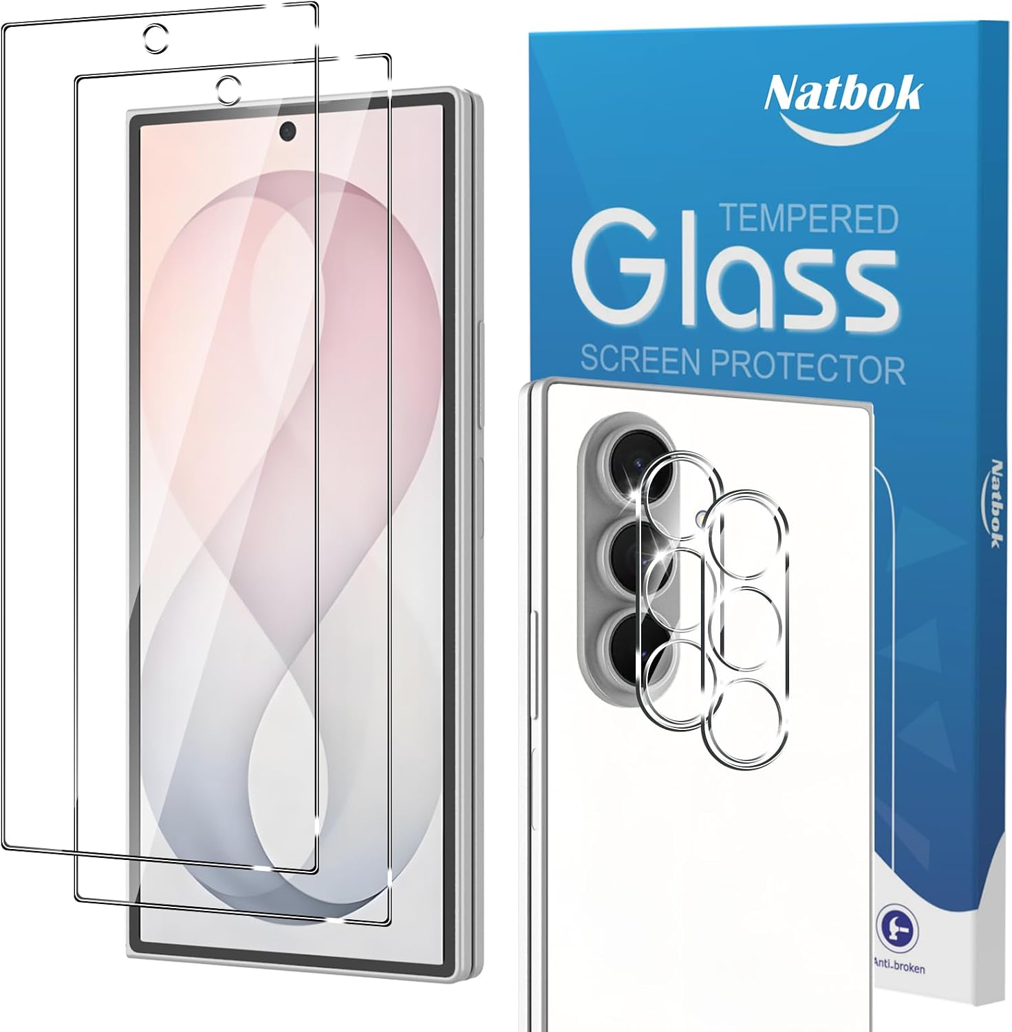 2+2 Pack for Samsung Galaxy Z Fold 8 Ultra Screen Protector with Camera Lens Protector,Full Coverage 9H Tempered Glass Film,HD Clear Scratch Resistant,Bubble-Free for Galaxy Z Fold8 Ultra Screen Protector