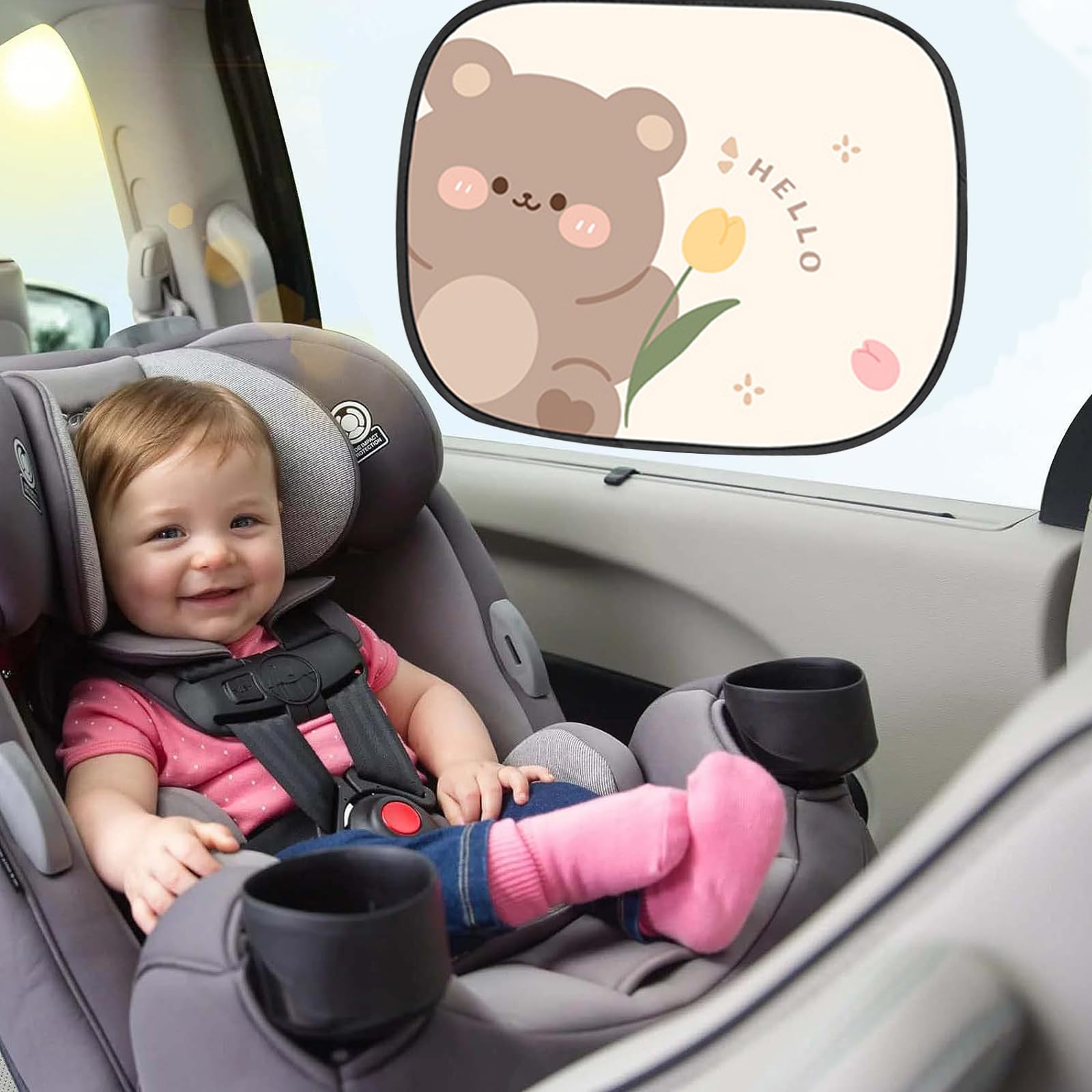 2 Parasoles Laterales Para Coche Infantil 44x36 Cm - Protección UV Universal Con Ventosas, Perfecto Para Viajes
