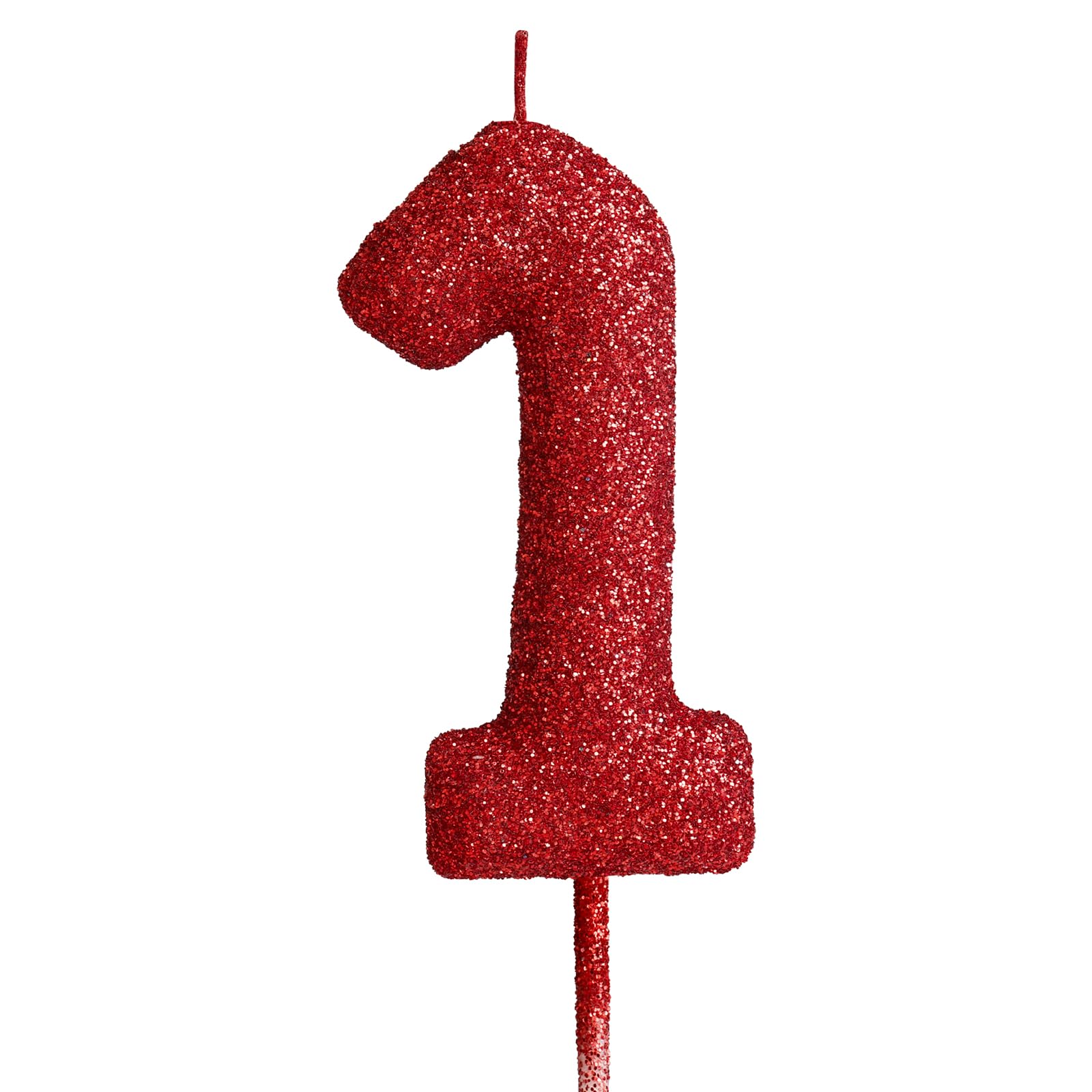 1st Glitter Birthday Candles, Red Birthday Number Candle for Cake Topper Decorations for Girls Birthday Party Wedding Anniversary Celebration Supplies