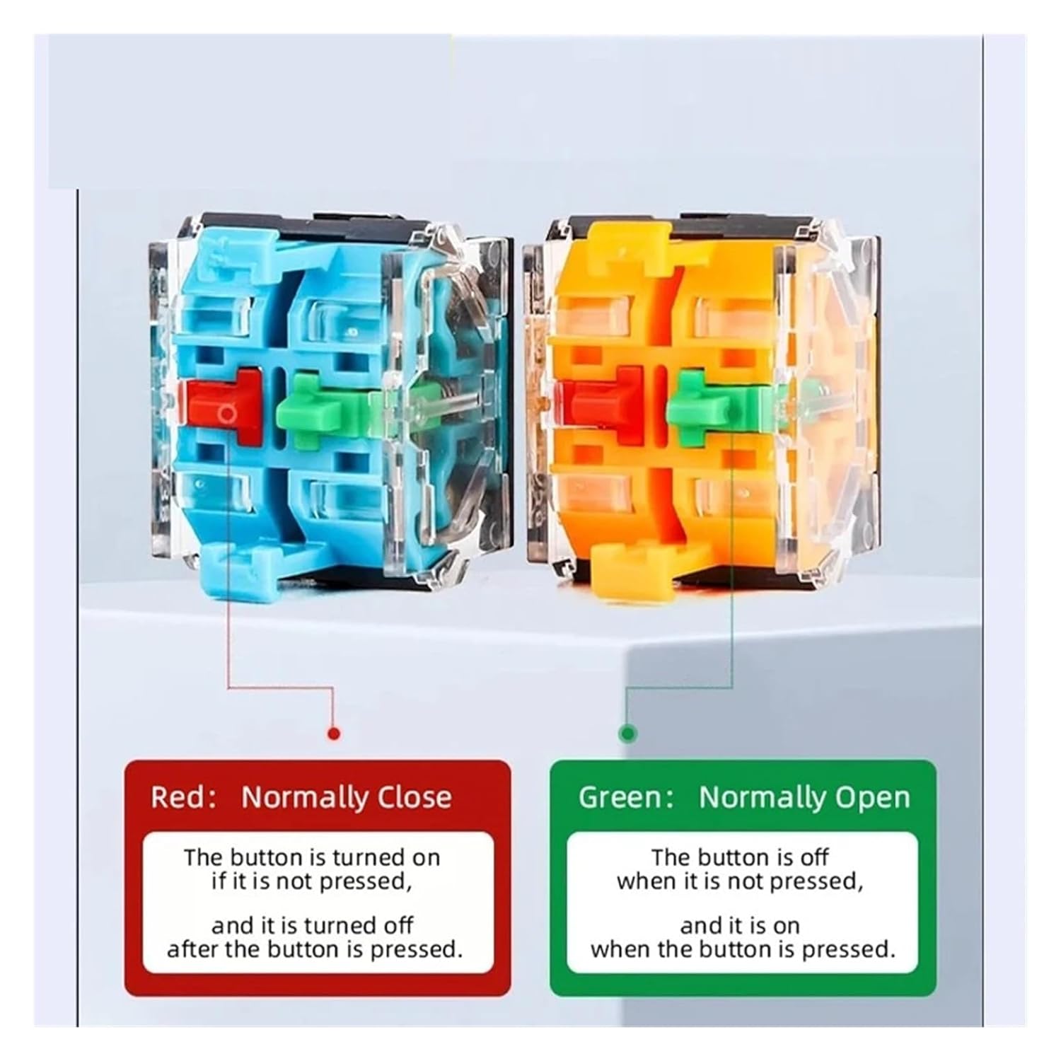 Mushroom-Shaped Push-Button Switch LA38 11XD, instantaneous Reset 10A 440V with LED Indicator 1NO1NC, 24V 220V, Brass/Silver Contacts.(Red Light,Brass Contact,AC DC24V)