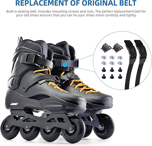 Miniatura 2 de Juego de 2 correas de repuesto para patinaje en línea con tornillos, hebillas y accesorios para patinaje al aire libre