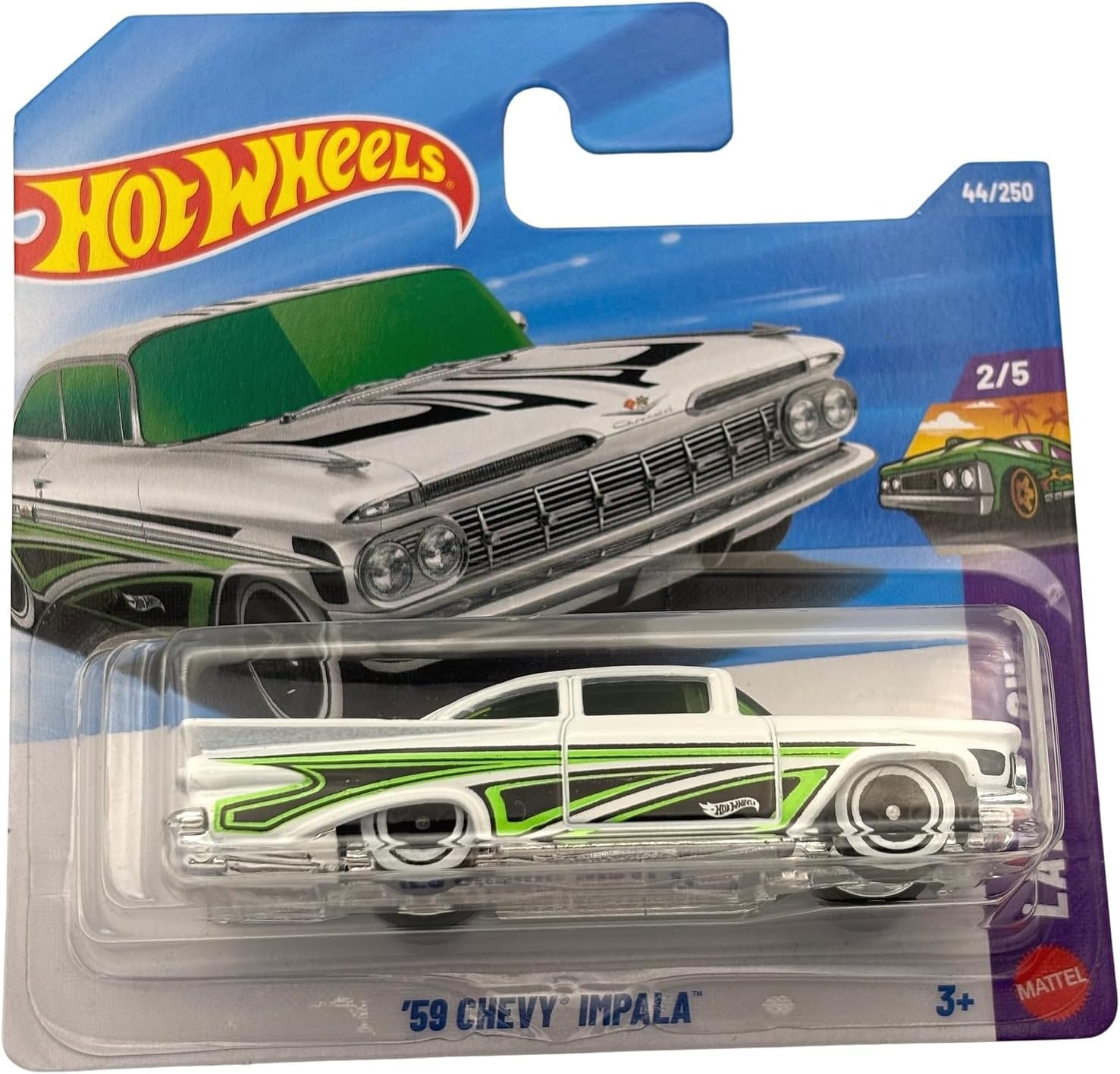 Hot Wheels '59 Chevy Impala - White - Shord Card - JJK81 (1/64