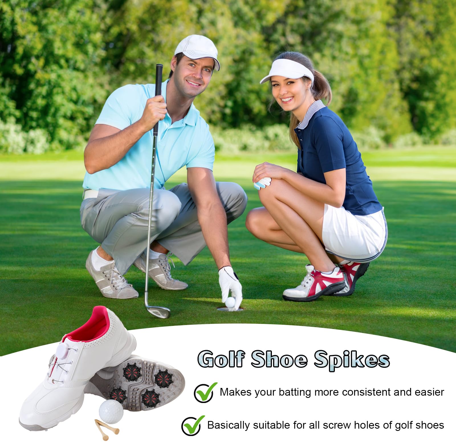 20 Piezas Tacos de Golf de Repuesto, Antideslizamiento Clavos de Zapatos de Golf, Picos en Zapatos de Golf Prácticos, Golf Shoe Spikes Replacements para Amantes del Golf, Fáciles de Instalar