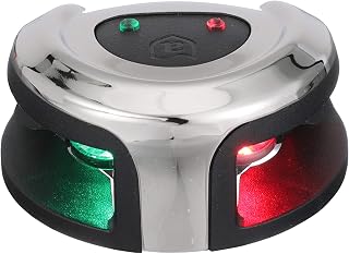 attwood LightArmor Round Bi-Color LED Deck Mount Navigation Light, 2-Mile