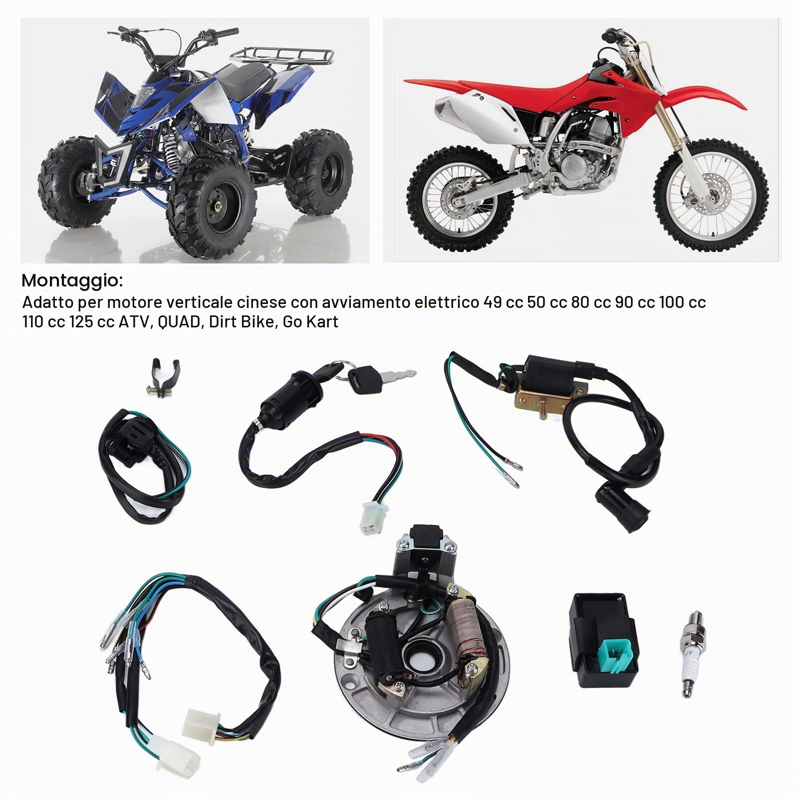 Kit bobina di accensione CDI per | Cablaggio magneto-statore per Dirt Pit Bike e ATV