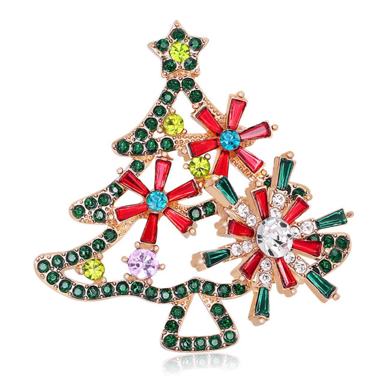 COLLBATH Adorable Tree Brooch Pin Christmas Inspired Jewelry Pin Badges Accessories Birthday Present