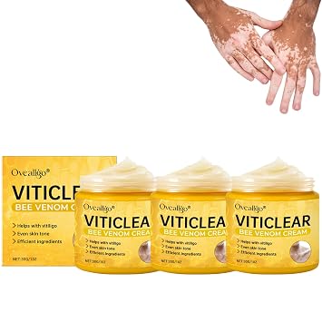 Oveallgo Viticlear Bee Venom Cream, Professional Vitiligo Cream, Bee Venom Skin Treatment cream, Reduce White Spots and Improve Skin Pigmentation, Natural Serum Suitable for All Skin Types 3 Pack