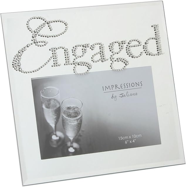 Diamante Writing Engagement Glass Photo Frame 7.5" x 7.5" FG492EN