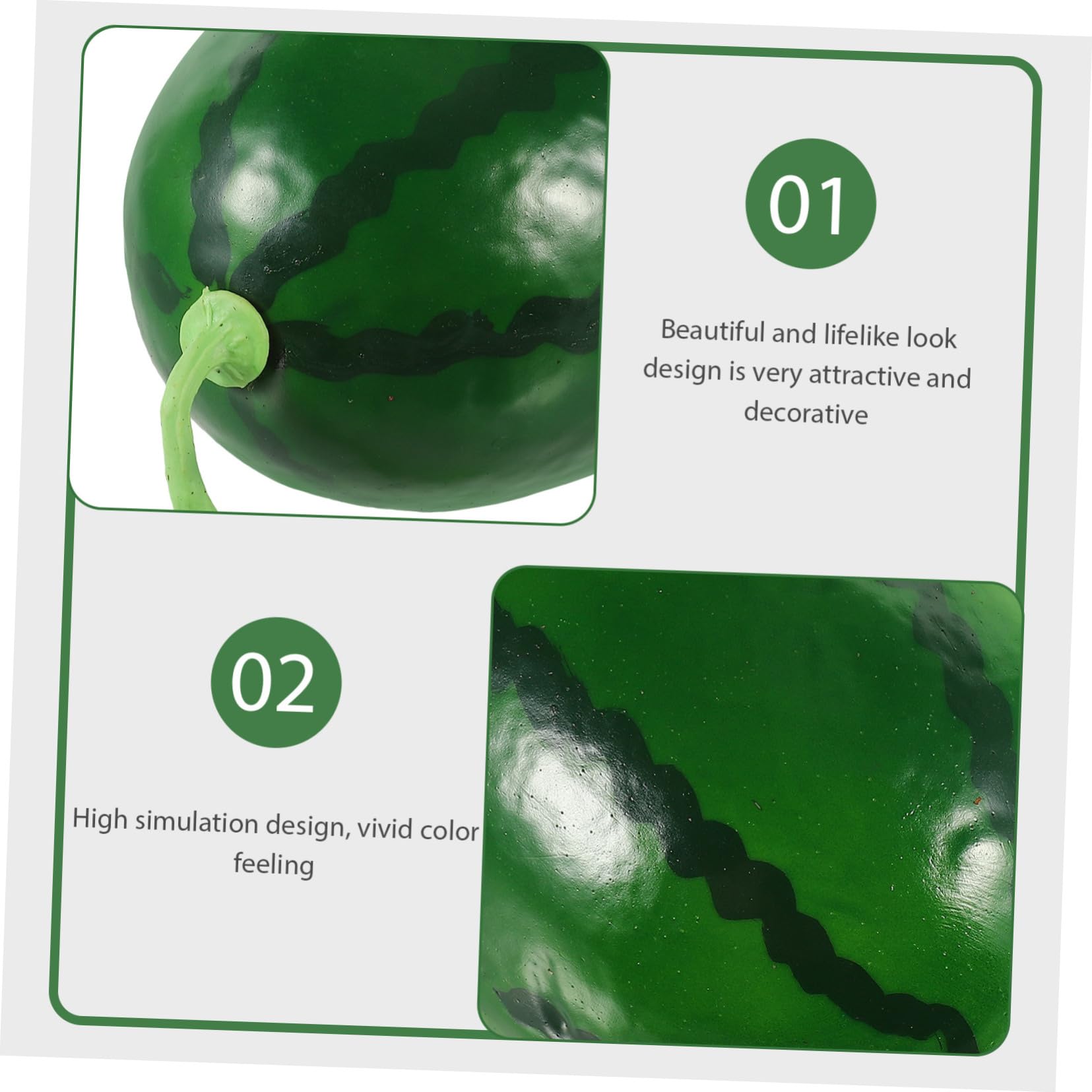 HOOTNEE Artificial Fruits Desktop Decor Tabletop Decor Table Top Decor Fake Fruit Models Artificial Watermelon Decor Fruit Shop Display Watermelon Ornament Fake Watermelon at Home Foam